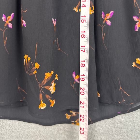 Madewell Georgette Ruffle-Collar Smocked Top in Falling Freesias Boho Flowy XXS - Picture 6 of 10